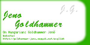 jeno goldhammer business card